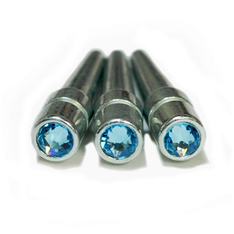 WE Games Chrome Cribbage Pegs with Austrian Crystals - Set of 3 - Aquamarine - Image 1